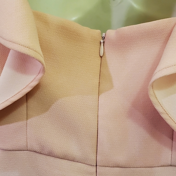 BCBG GENERATION Peach Pink Square Neck Ruffle Mini Dress, Size 6 - Picture 12 of 16